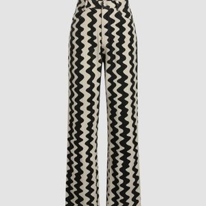 Wavy Retro Straight Leg Trousers